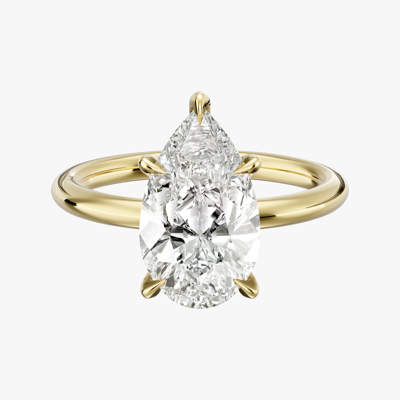  Five Prong Engagement Ring With Pear Cut Diamond  